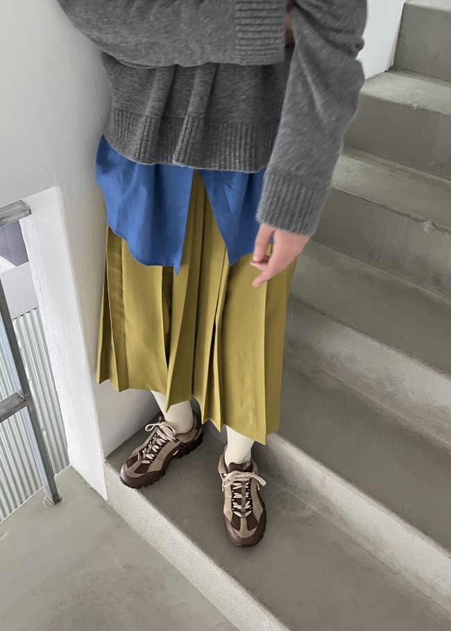 [new5%]autumn pleats skirt 2-color